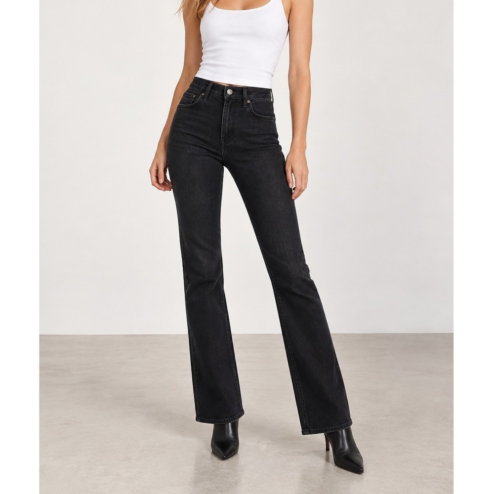 Aritzia Denim Forum Bailey Jeans Size 25 Black High Rise Bootcut 90s Denim